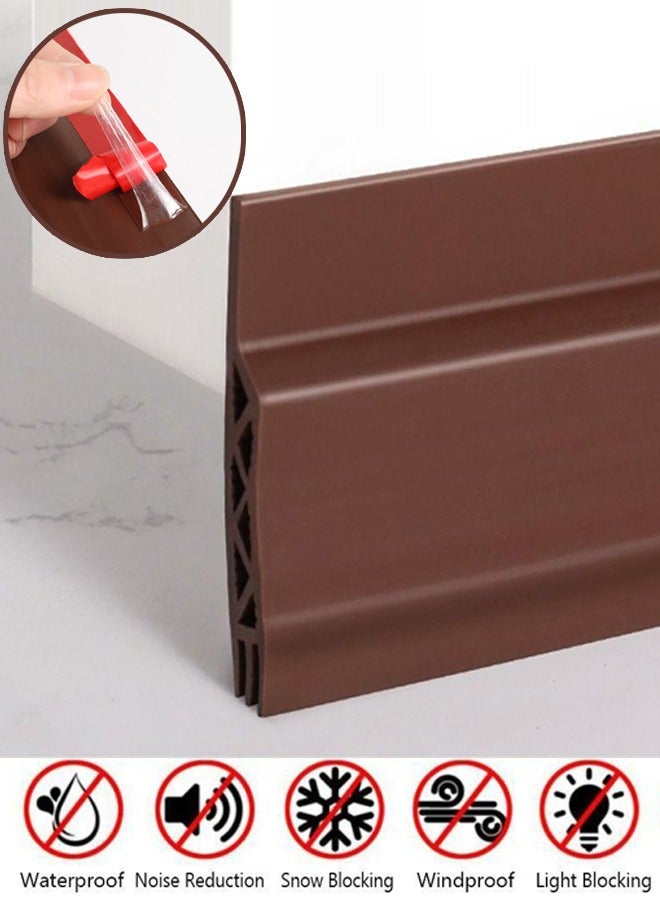 Door Air Stopper Door Bottom Seal Door  Weather Stripping Door Seal Strip  Door Draft Stopper Door Bottom Draft Stopper Door Bottom Draft Blocker Dust and Noise Insulation Brown - Image 1