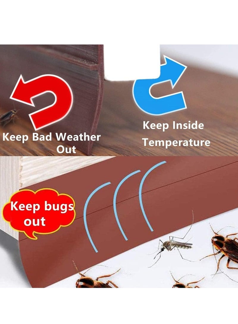 Door Air Stopper Door Bottom Seal Door  Weather Stripping Door Seal Strip  Door Draft Stopper Door Bottom Draft Stopper Door Bottom Draft Blocker Dust and Noise Insulation Brown - Image 4