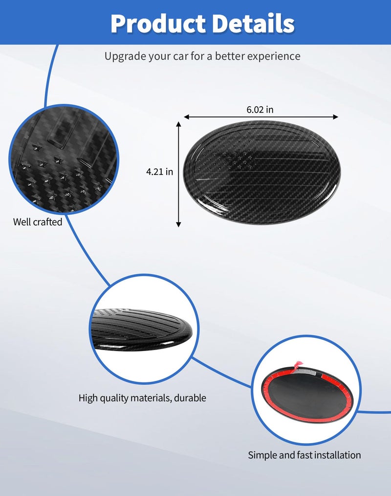 DSWSQ for Toyota Grill Emblem Front Grille Badge Emblem Logo Cover Trim Fit for Toyota Series, for Camry, RAV4, Corolla, Tacoma, Highlander, 4Runner Series, 6Ã—4.2 inches, Carbon Fiber - Image 5