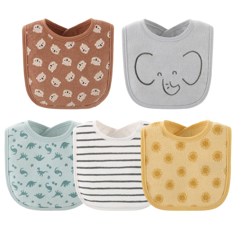 The Peanut Shell The Peanutshell Baby Boy or Girl Terry Bibs Set of 10-100% Cotton, Soft, Absorbent Baby Bibs for Boys and Girls, Unisex Toddler Baby Boy or Girl Bibs Set, Newborn & Infant Bib - Soft Neutral - Image 4