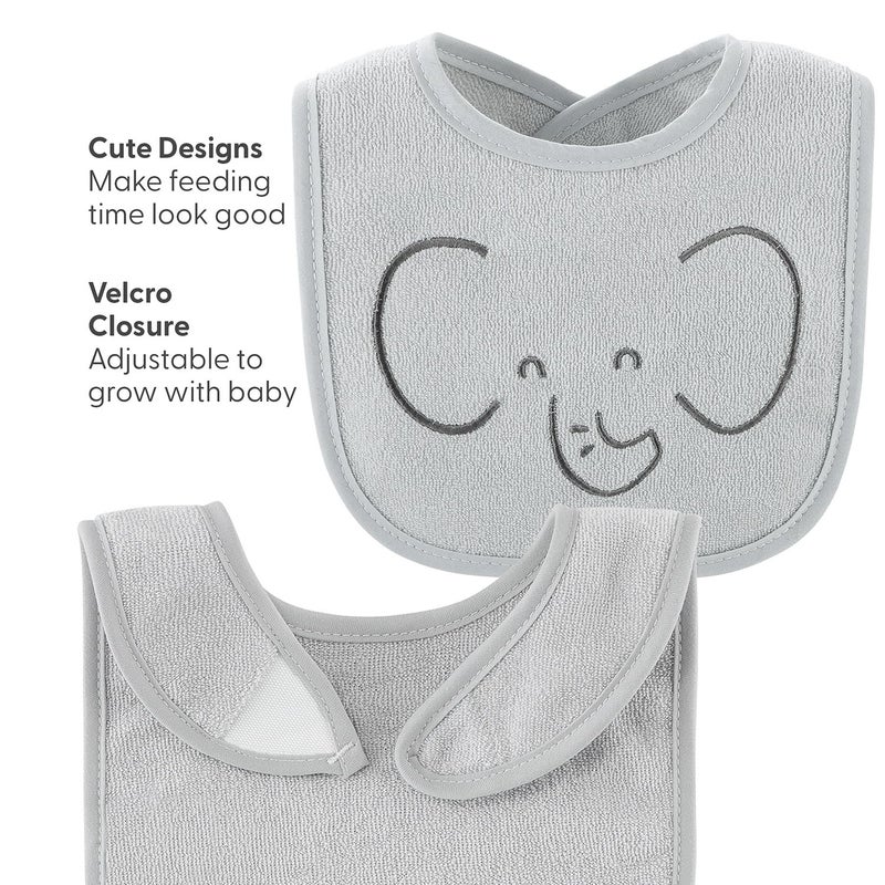 The Peanut Shell The Peanutshell Baby Boy or Girl Terry Bibs Set of 10-100% Cotton, Soft, Absorbent Baby Bibs for Boys and Girls, Unisex Toddler Baby Boy or Girl Bibs Set, Newborn & Infant Bib - Soft Neutral - Image 3