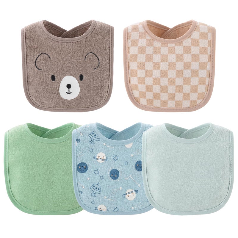 The Peanut Shell The Peanutshell Baby Boy or Girl Terry Bibs Set of 10-100% Cotton, Soft, Absorbent Baby Bibs for Boys and Girls, Unisex Toddler Baby Boy or Girl Bibs Set, Newborn & Infant Bib - Soft Neutral - Image 5