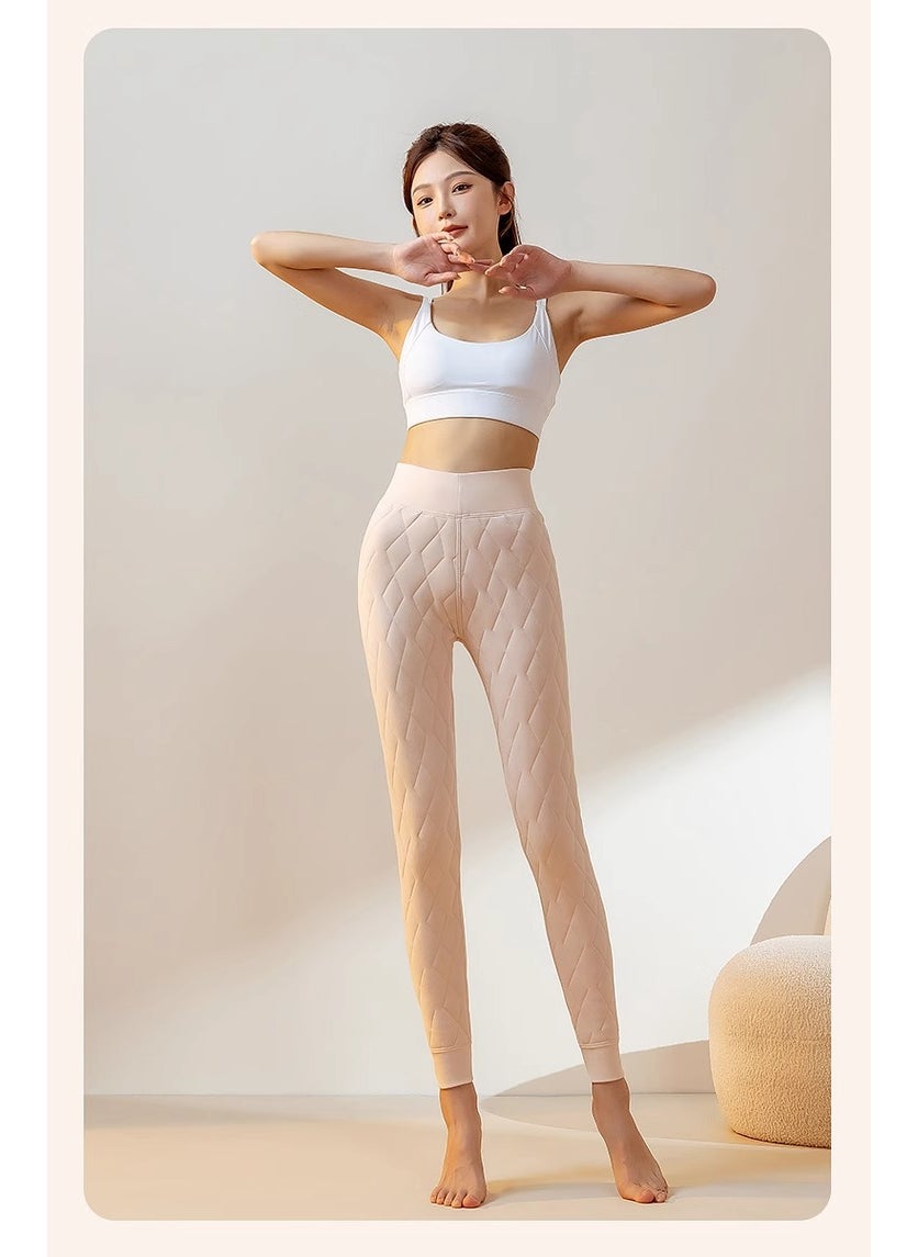 Generic 100% Wool Warm Thick Leggings for Women Skin color [100% wool filling] 