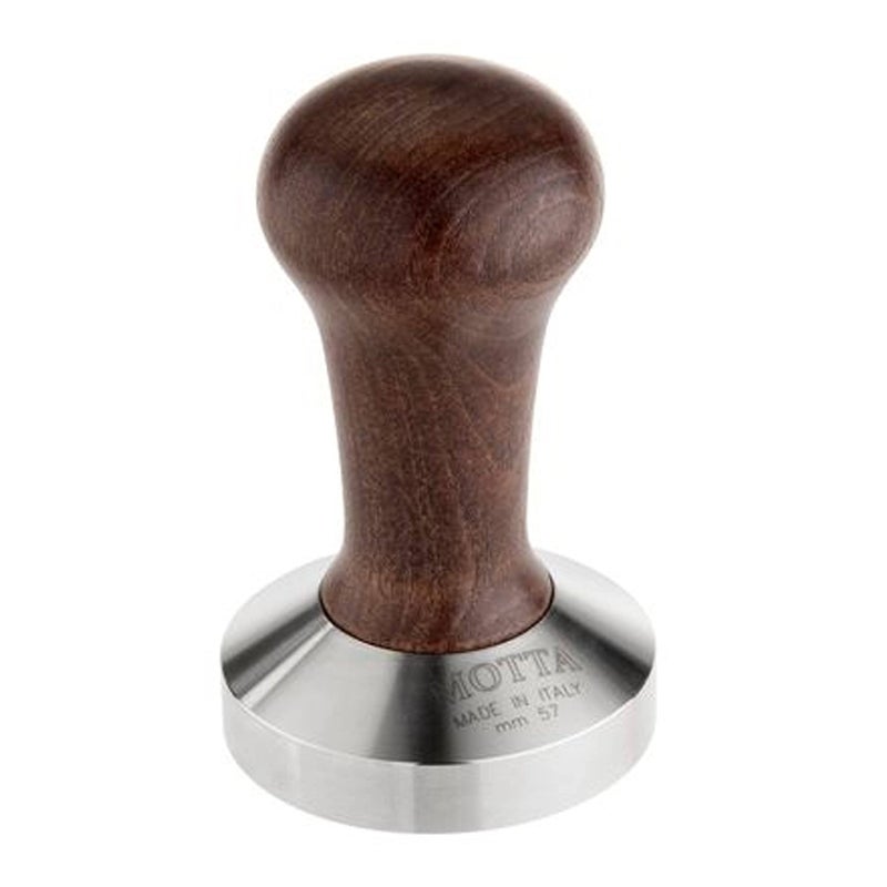 Motta 8170M Professional Flat Base Coffee Tamper 57mm Brown Handle