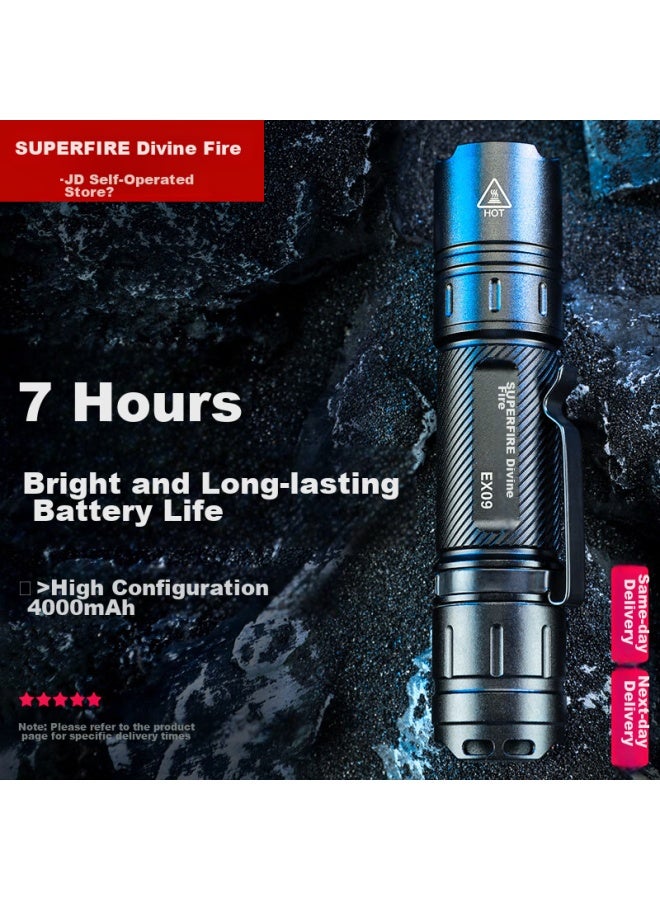 SupFire Supfire Ex09 High-intensity Flashlight, Rechargeable, Long-range, Outdoor Mini Led, Home Emergency Light, 4000mah  - Image 1