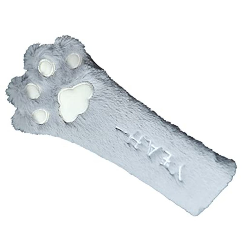 Cute Seatbelt Covers, Soft Plush Cat Claw Design Shoulder Guard, Decorative Car Interior Accessory with Comfortable PP Cotton Filling, for Women Gift Grey - Image 3