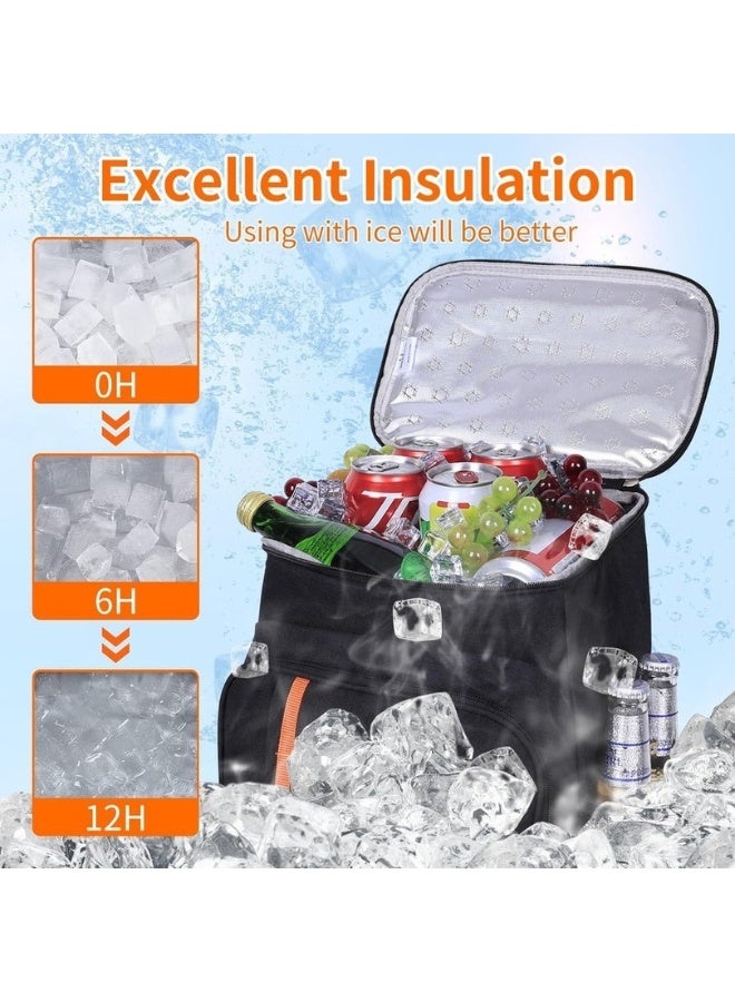 Happy Home 18L Insulated Cooler Backpack for Women & Men – Stylish Portable Fresh-Keeping Bag with Multiple Compartments, Mesh Side Pockets & Front Zipper Pocket – Padded Adjustable Shoulder Straps – Ideal for Picnic, Camping, Travel, Hiking & Festivals - Image 4