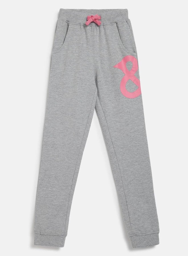 Tales & Stories Girl's Grey Cotton Blend Regular Fit Washed Jogger-C101336-18M-GRY - Image 1