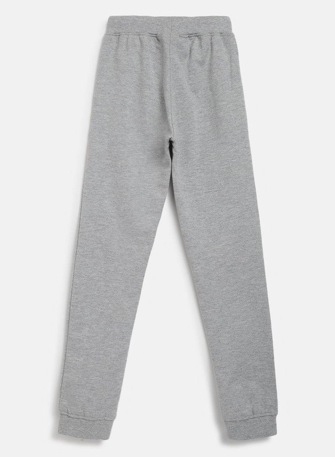 Tales & Stories Girl's Grey Cotton Blend Regular Fit Washed Jogger-C101336-18M-GRY - Image 3