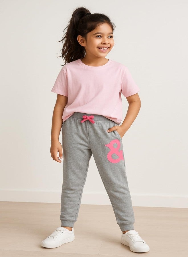 Tales & Stories Girl's Grey Cotton Blend Regular Fit Washed Jogger-C101336-18M-GRY - Image 2