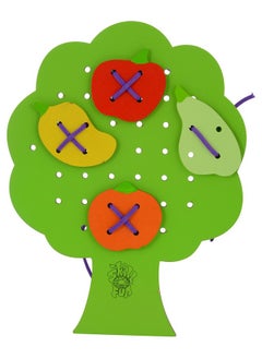 Skillofun Skillofun Wooden Sewing Tree with Fruits, Multi Color | Eco-Friendly, Vibrant Puzzle Toy for Kids - Enhances fine Motor Skills & Concentration - Safe, Engaging, Educational lace Activity for Toddlers  - Image 1