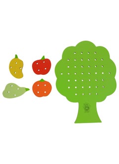 Skillofun Skillofun Wooden Sewing Tree with Fruits, Multi Color | Eco-Friendly, Vibrant Puzzle Toy for Kids - Enhances fine Motor Skills & Concentration - Safe, Engaging, Educational lace Activity for Toddlers  - Image 3