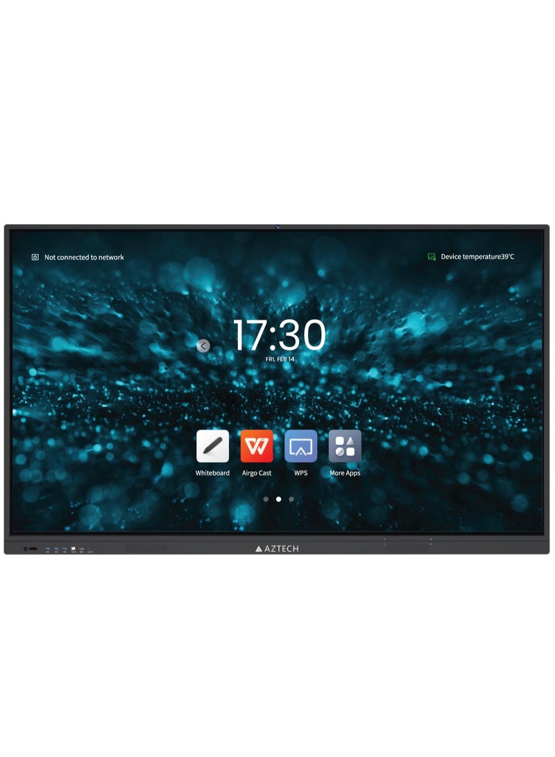 Aztech 75 Inch 4K UHD Interactive Smart Board Display | Android 14 Touch Screen Monitor | Octa Core A55 Processor | 8GB RAM 128GB Storage | 40 Point Multi-Touch Digital Whiteboard | Wi-Fi 6 Smart Classroom Display | 48MP AI Camera | Built-in Speakers 20W x2 + 20W Subwoofer | Wireless Screen Share BYOM | Google Play Store Smart Teaching Display | Interactive Flat Panel for School, Office Meeting Room, Conference Presentation Monitor - Image 1