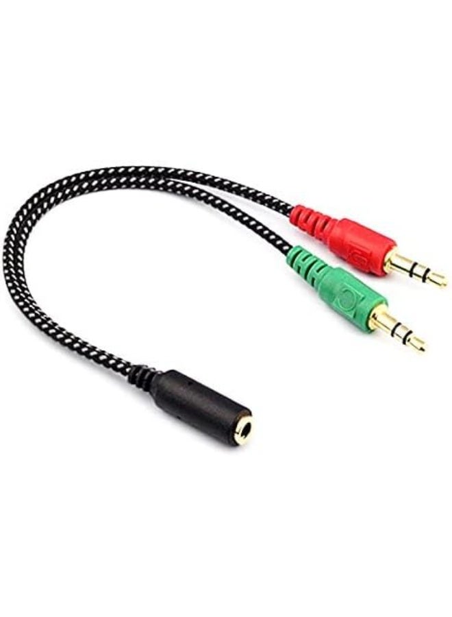 Generic AUX Y Audio Splitter 3.5mm 1 female to 2 male Headphone and Microphone  - Image 2