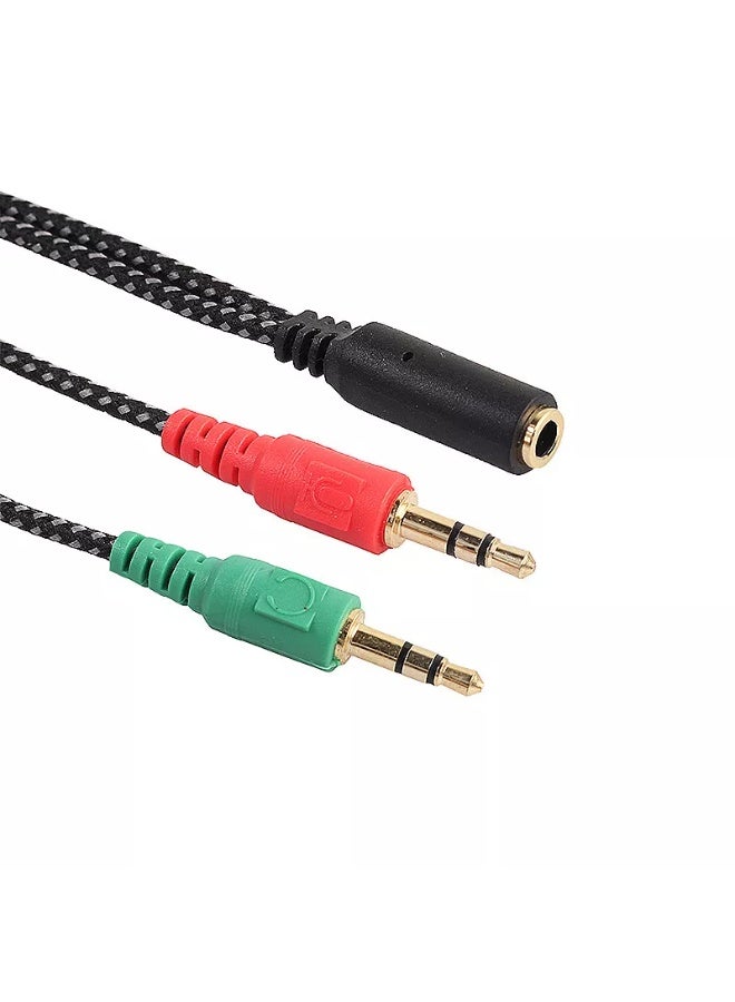Generic AUX Y Audio Splitter 3.5mm 1 female to 2 male Headphone and Microphone  - Image 3