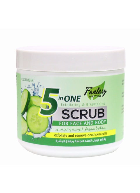 5-in-1 Exfoliating & Brightening Scrub with Cucumber Extract - 500ml