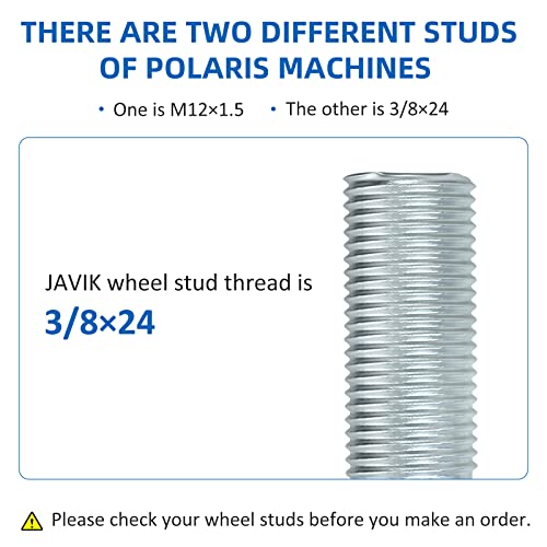 JAVIK Front Wheel Studs 7517871 16 Pcs for Polaris RZR-4-800 RZR 570 900 Ranger 500 700 800 Diesel 900 ACE 570 900 （3/8"x24 Thread） - Image 5