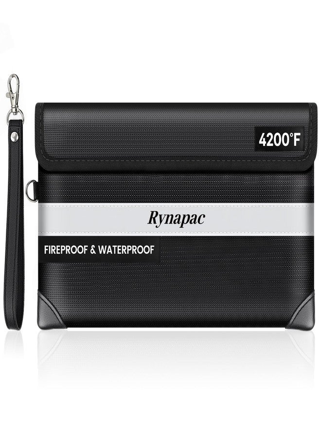 Rynapac Fireproof Money Bag Upgraded 4200°F, 11”x 6.2” Waterproof money bags with zipper for Travel/Office/Home, Small Fireproof Safe Pouch, Built-in 11 storage pockets for Phone, Cash, Passport, Card - Image 1
