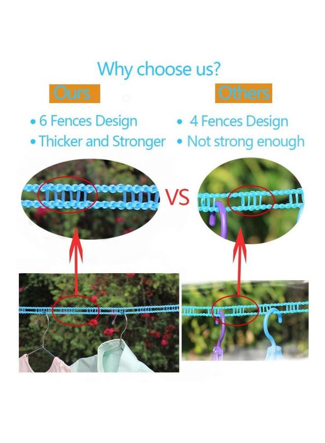 حبل تجفيف غسيل محمول أزرق 8متر - Image 3