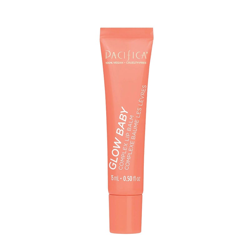 Pacifica Glow Baby Lip Balm â€“ Vitamin C Infused Hydrating Balm with Coral Shimmer, Moisturizes & Revives Dry Chapped Lips, Plant Squalane & Oils, Non-Sticky Glassy Shine, Vegan - Image 1