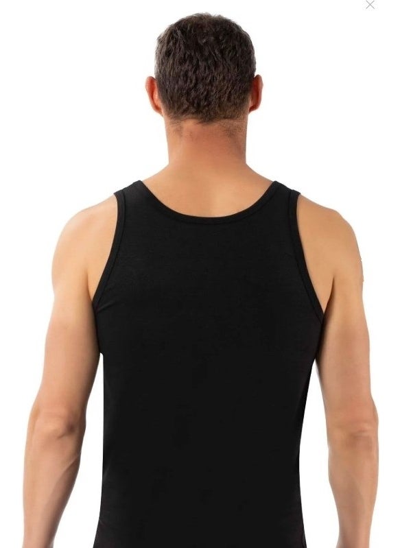 Nacar Store Men's Cotton Lycra 5 Black Boxer 5 Black Undershirt 10 Pack Set  - Image 4