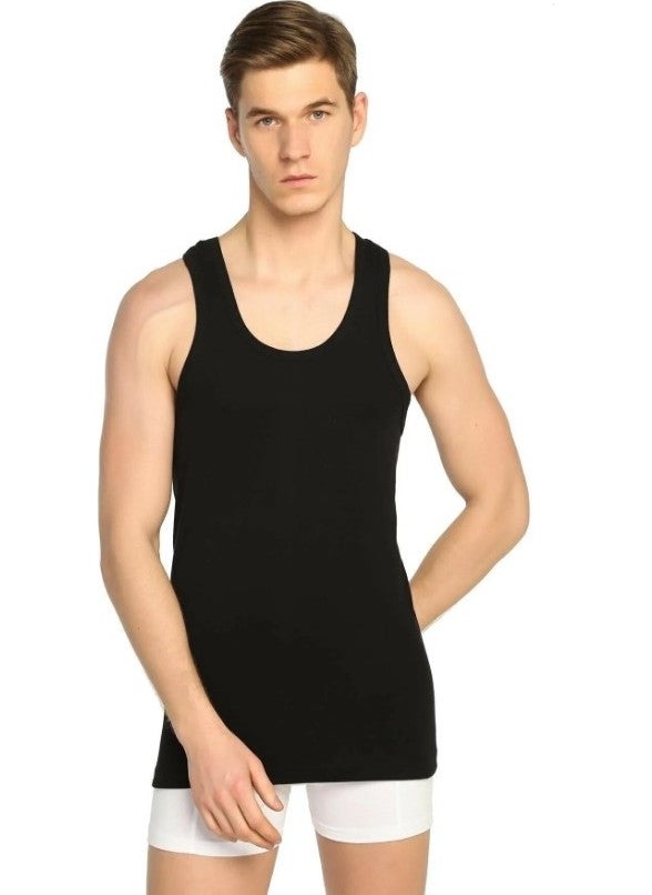Nacar Store Men's Cotton Lycra 5 Black Boxer 5 Black Undershirt 10 Pack Set  - Image 3