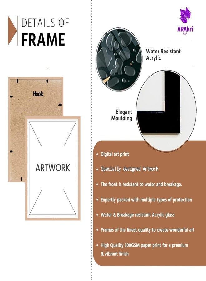 ARAkri Nature Wildlife Set of 6 Framed Posters, Kids Room Living Room Wall Decor Framed Paintings, 25x33 cm and 33x43 cm (ART05 10X13 INCH) - Image 5