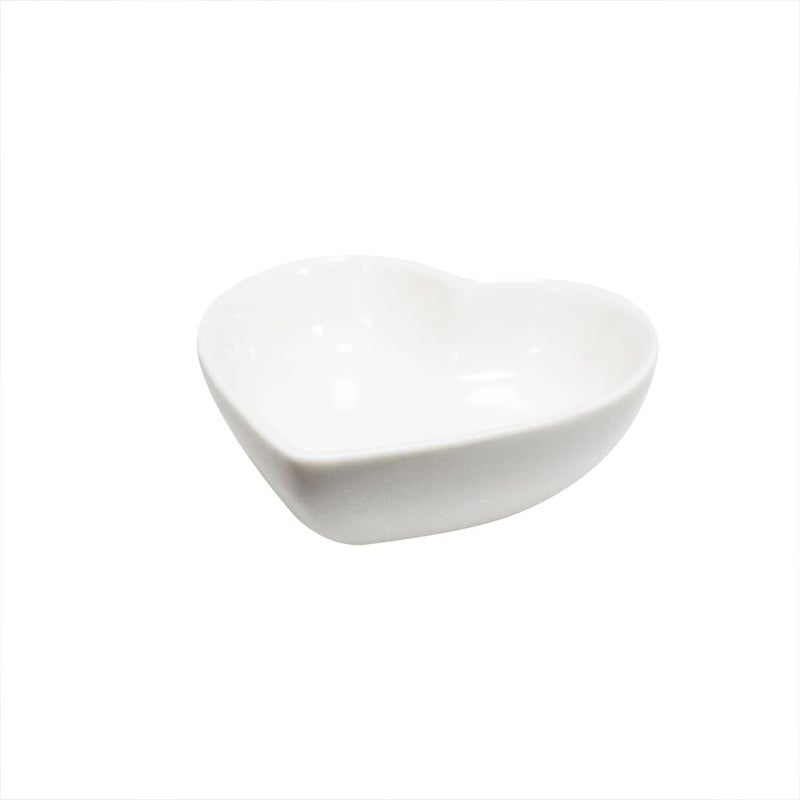 Yuauy 6 pcs White Heart Shaped Porcelain Soy Sauce Dish 165 oz Ceramic Dip Dipping Bowls for Dinner Baking BBQ and Cooking - Image 2
