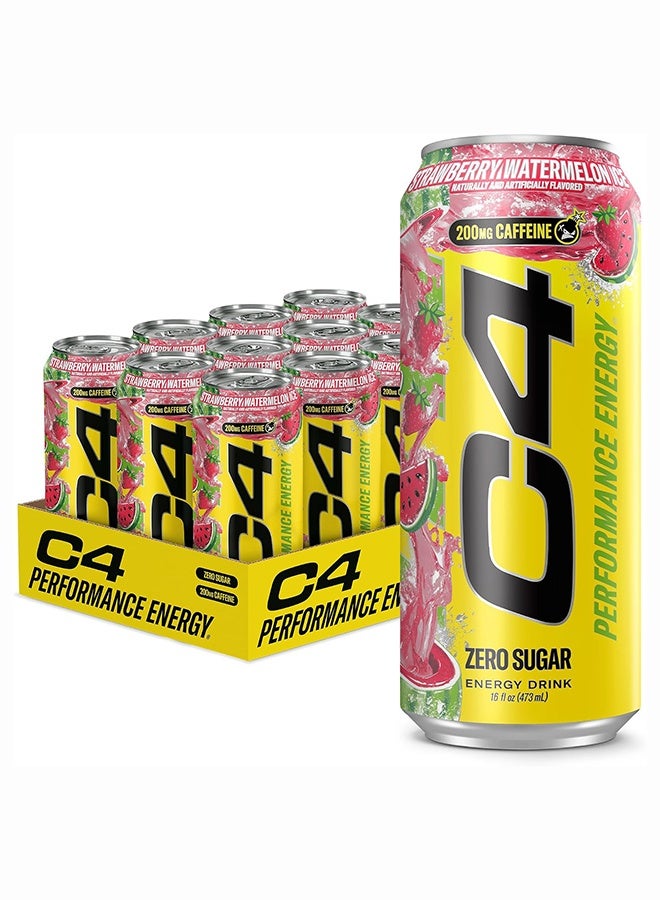 CELLUCOR C4 Energy Crb Straw Watermelon  12/16oz Pack Of 12 - Image 1