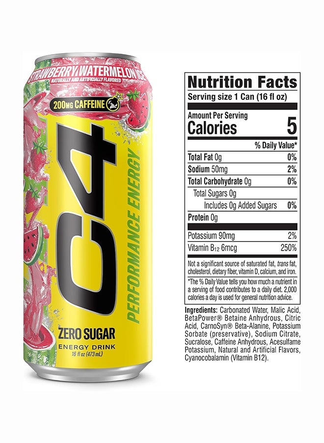 CELLUCOR C4 Energy Crb Straw Watermelon  12/16oz Pack Of 12 - Image 2