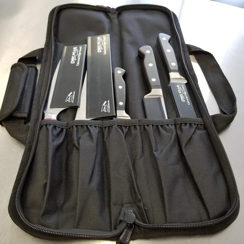 Ergo Chef حقيبة سكين الطهاة 5 جيوب قابلة للطي (أسود) خفيفة الوزن - مصنوعة من النايلون / البوليستر المتين - مثالية للطهاة المسافرين المشغولين - Image 3