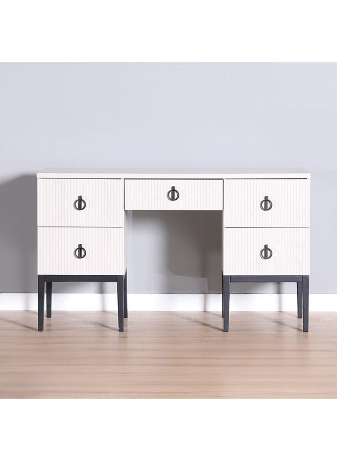 DANUBE HOME Defne Dresser With Mirror And Stool And 5 Drawers Durable Vanity Table Dressing Makeup Desk With Storage Bedroom Furnitures L143xW46xH84cm Cream/Black  - Image 2