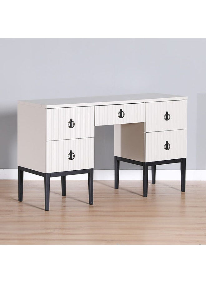 DANUBE HOME Defne Dresser With Mirror And Stool And 5 Drawers Durable Vanity Table Dressing Makeup Desk With Storage Bedroom Furnitures L143xW46xH84cm Cream/Black  - Image 3