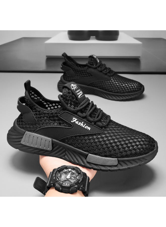 Lightweight And Breathable Men's Sports Shoes, Mesh Cushioning Running Shoes, Summer Outdoor Casual Shoes, Wear-resistant, Non-slip, Shock-absorbing Shoes