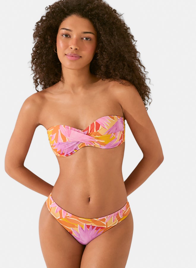 women'secret Floral Print Bandeau Bikini Top - Image 1