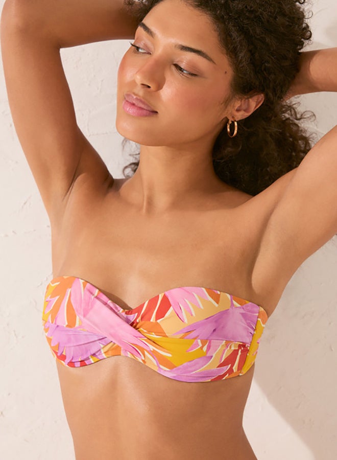 women'secret Floral Print Bandeau Bikini Top - Image 4