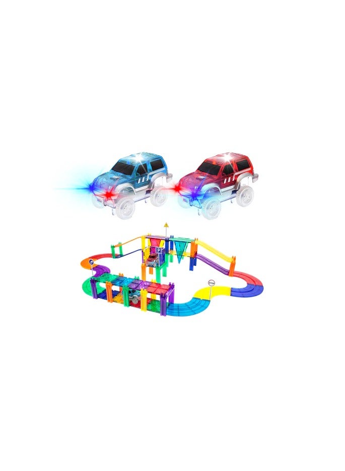 PicassoTiles Picasso Magnetic Race Track 50-Pieces | Building Blocks | Educational Toy Set | Construction Building Kit for Child Brain Development  - Image 2
