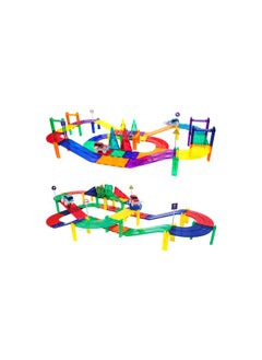 PicassoTiles Picasso Magnetic Race Track 50-Pieces | Building Blocks | Educational Toy Set | Construction Building Kit for Child Brain Development  - Image 3