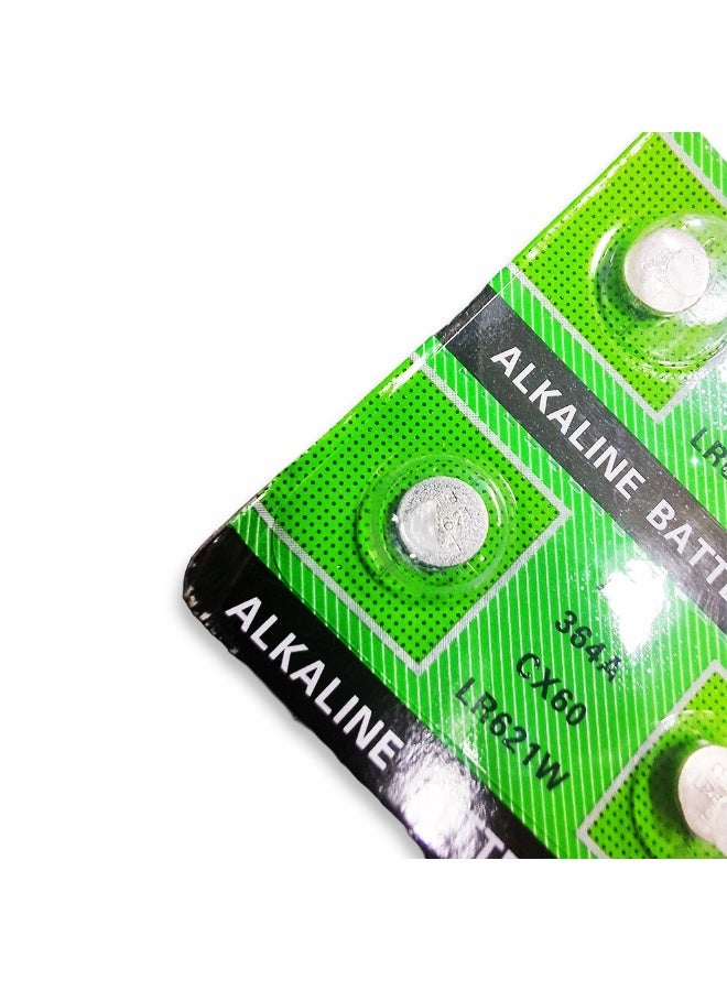 TMI Button Alkaline Batteries 10pcs Alkaline Coin Cell Batteries 1.55V | LR621W , AG1 - Non Rechargeable Batteries for Watches, Toys, and Remote Controls, Compact Battery Size, Durable Battery - Image 2