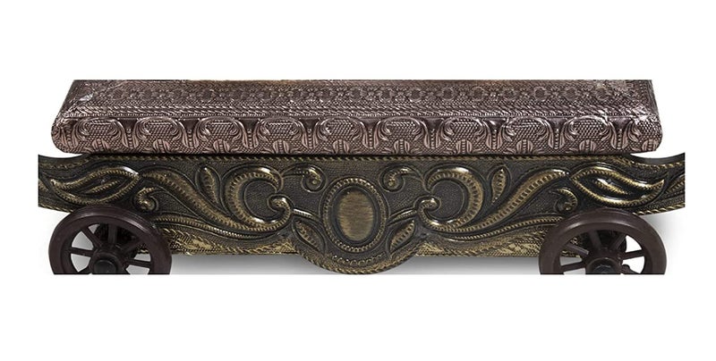 Handicrafts Handicrafts Wooden Tray and Jar Set for Dry Fruit Wedding Return Gift Wooden Dry Fruit Tray with Handle Golden Empty Dry Fruit Box  - Image 3