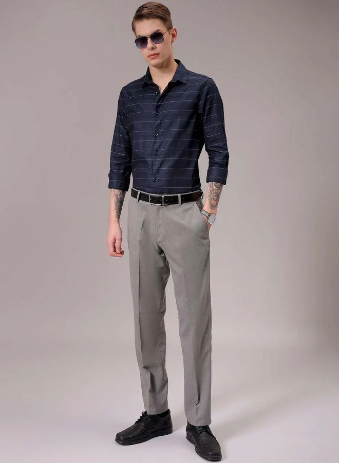 شركة المرآب الهندية Men Slim Fit Solid Full Sleeves Cutaway Collar Party Wear Shirt