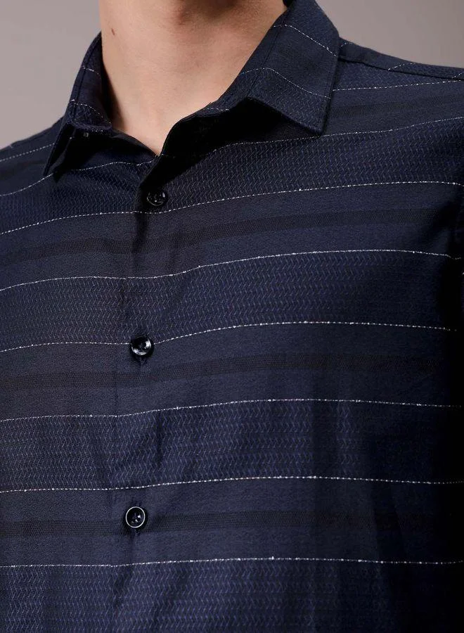 شركة المرآب الهندية Men Slim Fit Solid Full Sleeves Cutaway Collar Party Wear Shirt