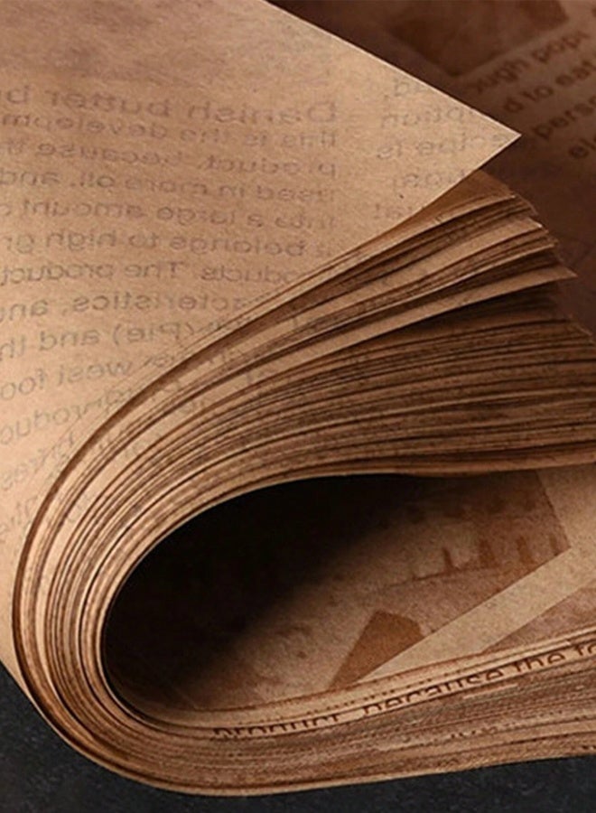 50 sheets of baking paper (15*15 cm), parchment paper, sandwich wrapping paper, baking supplies, vintage newspaper print food paper liners, tray liners, basket liners, fast food, restaurant café, table decoration, home restaurant use, oil-proof and stain-resistant, catering supplies, party picnic, suitable for all occasions.  - Image 4
