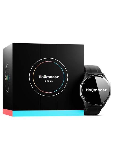 Smart Watch Atlas | Super HD AMOLED 1.43 inch Display, Built-In GPS, AI-Powered Fitness Tracking, Heart Rate & SpO2 Monitor, 30M Water Resistant, Bluetooth Calling, Super Responsive Touchscreen, for Android & iOS – Midnight Black