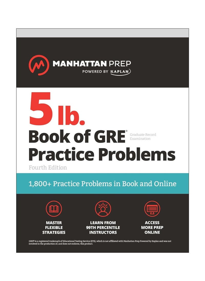 null - 5 lb. Book of GRE Practice Problems Fourth Edition 1800 Practice Problems in Book and Online Manhattan Prep 5 lb Manhattan Prep 5 lb Fourth - Image 1