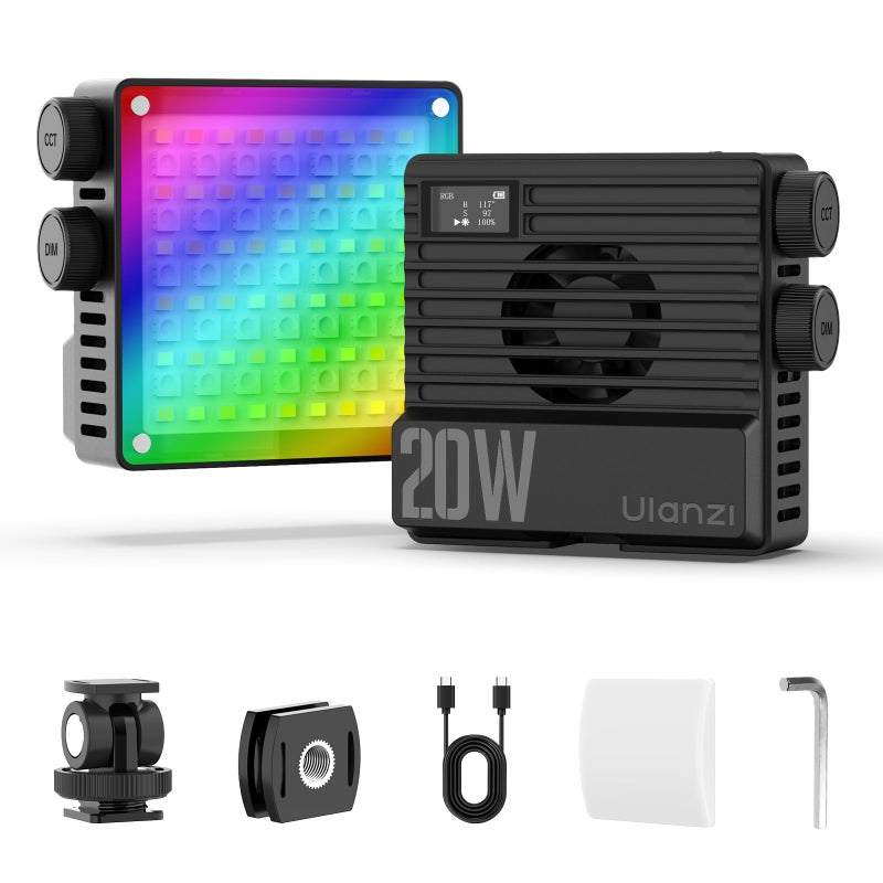 ULANZI LE20 RGB Video Light 20W Pocket Camera Light 25009000K CRI 95 20 Scene 360 Full Color Portable Photography Video Lighting Mini LED Fill Light for YouTube TikTok 5000mAh Rechargeable - Image 2