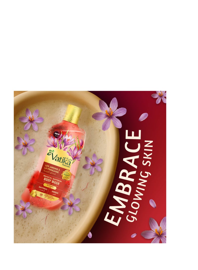 Vatika Naturals Magical Saffron Body Wash (2x250ml) Value Pack, 24 Hours Long Lasting Fine Fragrance, For Glowing Skin, With Essential Oils from France - Image 3