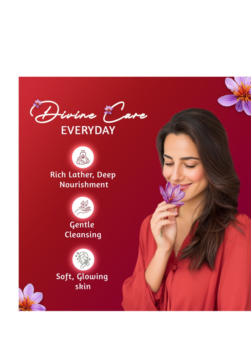 Vatika Naturals Magical Saffron Body Wash (2x250ml) Value Pack, 24 Hours Long Lasting Fine Fragrance, For Glowing Skin, With Essential Oils from France - Image 5