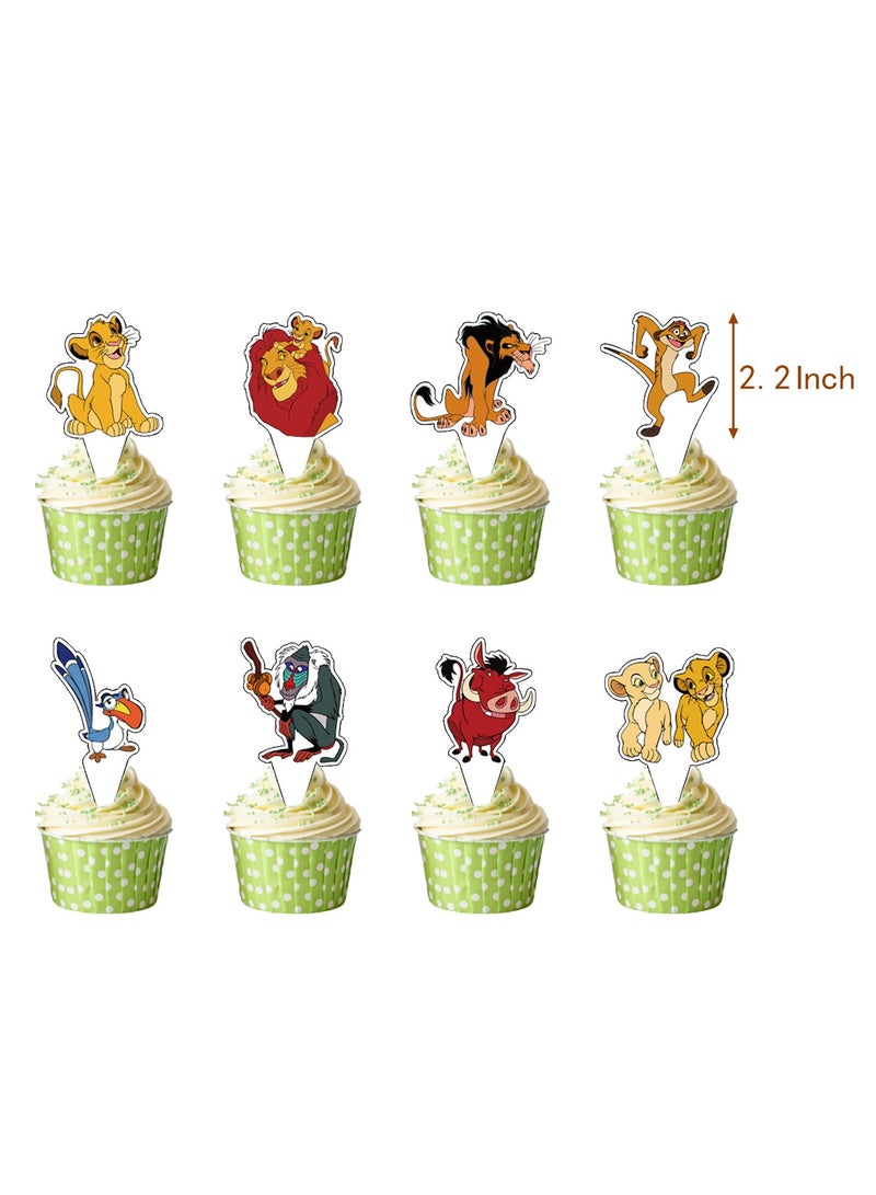 Lion King Theme Birthday Party Decoration Lion King Simbara Flag Cake Card Balloon Party Supplies Decoration - Image 4