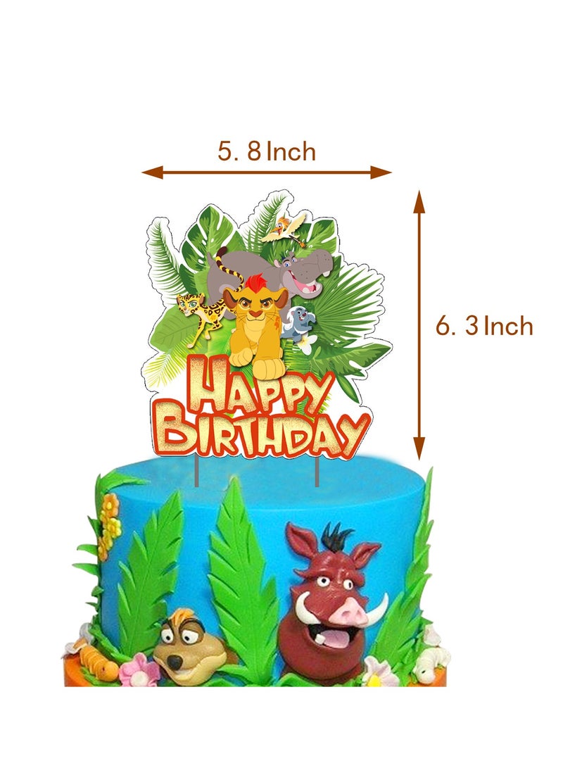 Lion King Theme Birthday Party Decoration Lion King Simbara Flag Cake Card Balloon Party Supplies Decoration - Image 3